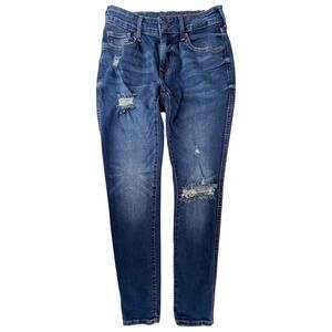 True Religion Jennie Curvy Skinny Womens Jeans 26 Blue Mid Rise Stretch Denim